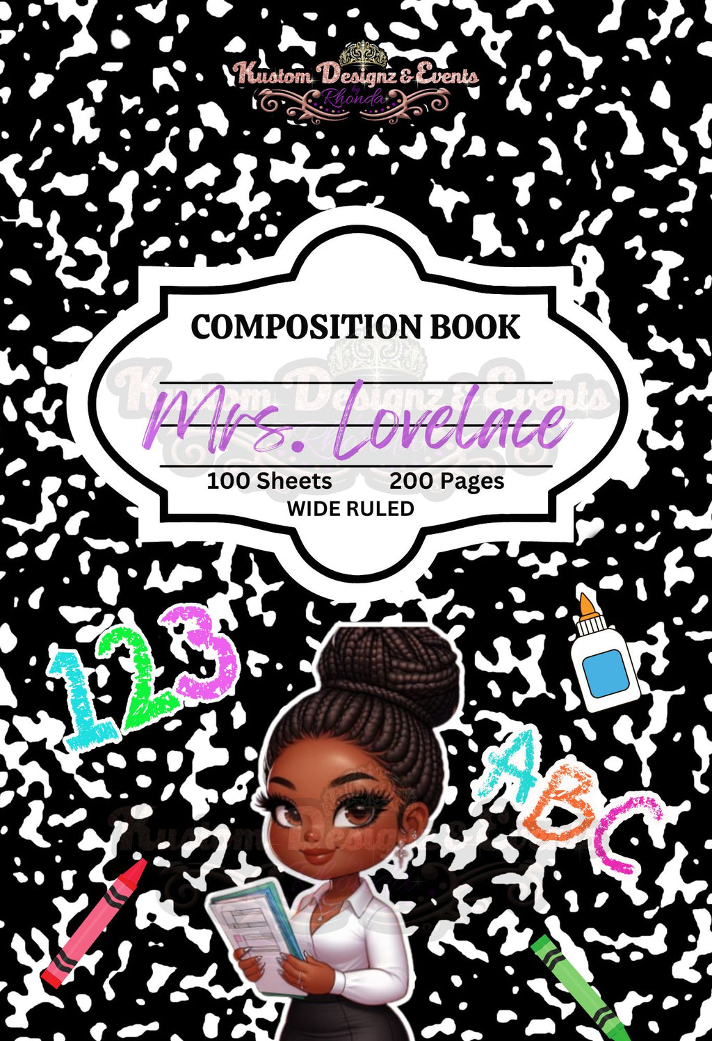 Composition Notebook Canva Template (Black)